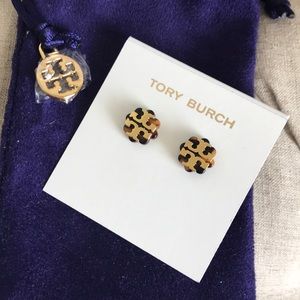 100% Authentic TORY BURCH RESIN STUD EARRINGS